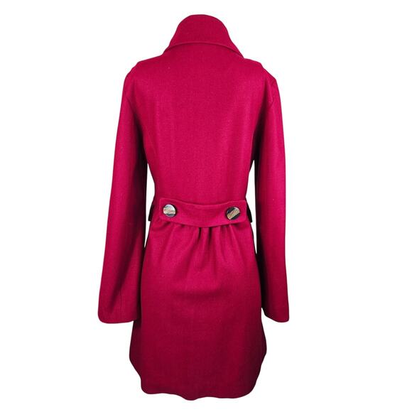 Anthropologie Tulle Long Line Red Pockets Wool Blend Lined Women's Jacket XL - Picture 3 of 11